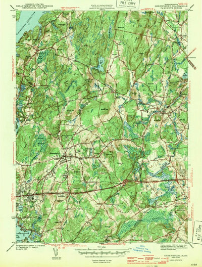 United States Geological Survey Shrewsbury, MA (1943, 31680-Scale) digital map