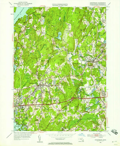 United States Geological Survey Shrewsbury, MA (1953, 24000-Scale) digital map