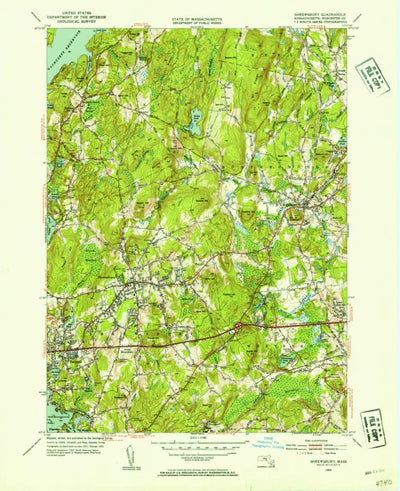 United States Geological Survey Shrewsbury, MA (1953, 31680-Scale) digital map