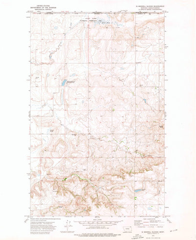 United States Geological Survey Si Merrell Slough, MT (1973, 24000-Scale) digital map