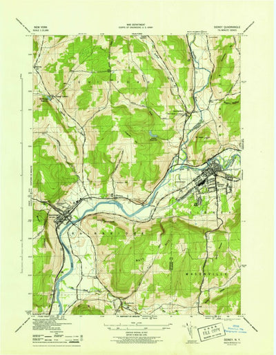 United States Geological Survey Sidney, NY (1945, 31680-Scale) digital map