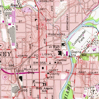 United States Geological Survey Sidney, OH (1961, 24000-Scale) digital map