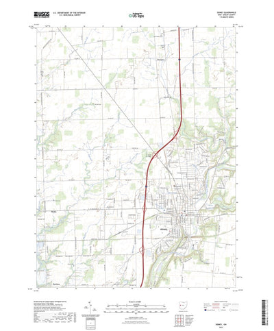 United States Geological Survey Sidney, OH (2023, 24000-Scale) digital map