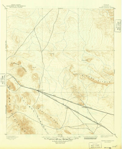 United States Geological Survey Sierra Blanca, TX (1895, 125000-Scale) digital map