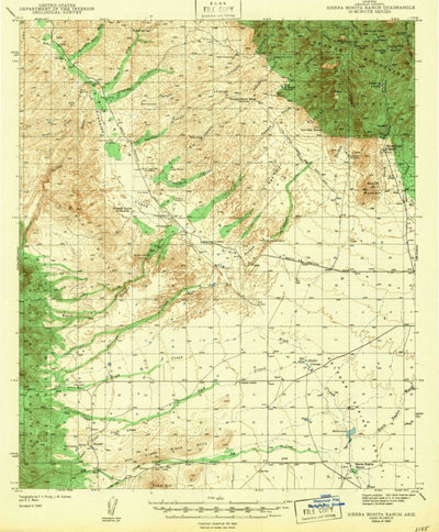 United States Geological Survey Sierra Bonita Ranch, AZ (1943, 62500-Scale) digital map