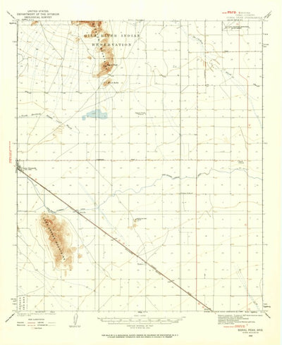United States Geological Survey Signal Peak, AZ (1922, 62500-Scale) digital map