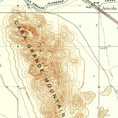 United States Geological Survey Signal Peak, AZ (1922, 62500-Scale) digital map