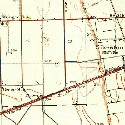 United States Geological Survey Sikeston, MO (1934, 62500-Scale) digital map