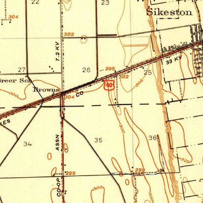 United States Geological Survey Sikeston, MO (1939, 62500-Scale) digital map