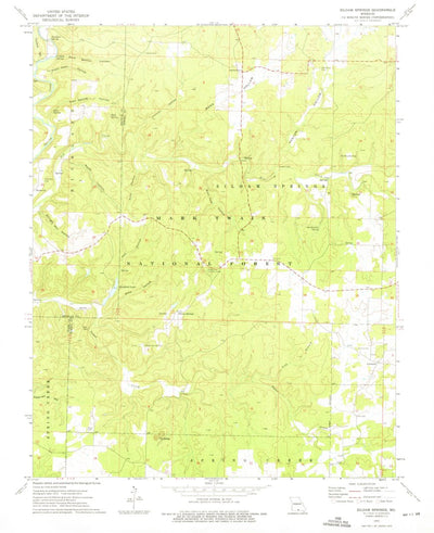 United States Geological Survey Siloam Springs, MO (1973, 24000-Scale) digital map