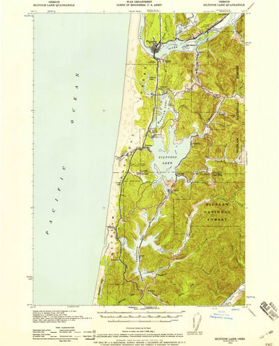 United States Geological Survey Siltcoos Lake, OR (1941, 62500-Scale) digital map