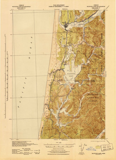 United States Geological Survey Siltcoos Lake, OR (1942, 62500-Scale) digital map