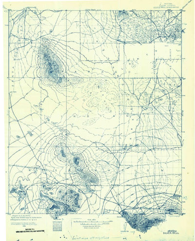 United States Geological Survey Silver Bell, AZ (1934, 125000-Scale) digital map