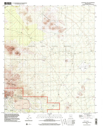 United States Geological Survey Silver Bell East, AZ (1996, 24000-Scale) digital map