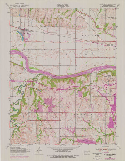 United States Geological Survey Silver Lake, KS (1952, 24000-Scale) digital map