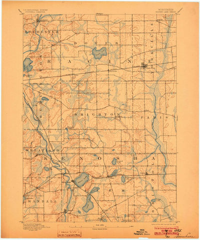 United States Geological Survey Silver Lake, WI (1893, 62500-Scale) digital map