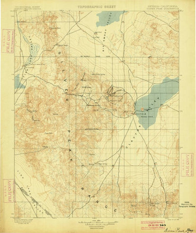 United States Geological Survey Silver Peak, NV-CA (1900, 125000-Scale) digital map
