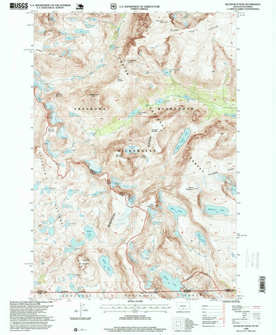 United States Geological Survey Silver Run Peak, MT-WY (1996, 24000-Scale) digital map