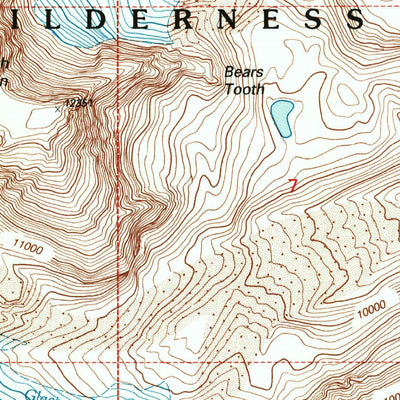 United States Geological Survey Silver Run Peak, MT-WY (1996, 24000-Scale) digital map