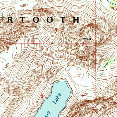 United States Geological Survey Silver Run Peak, MT-WY (1996, 24000-Scale) digital map