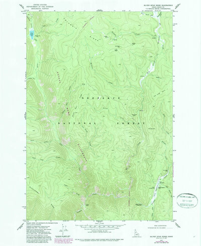 United States Geological Survey Silver Spur Ridge, ID (1977, 24000-Scale) digital map