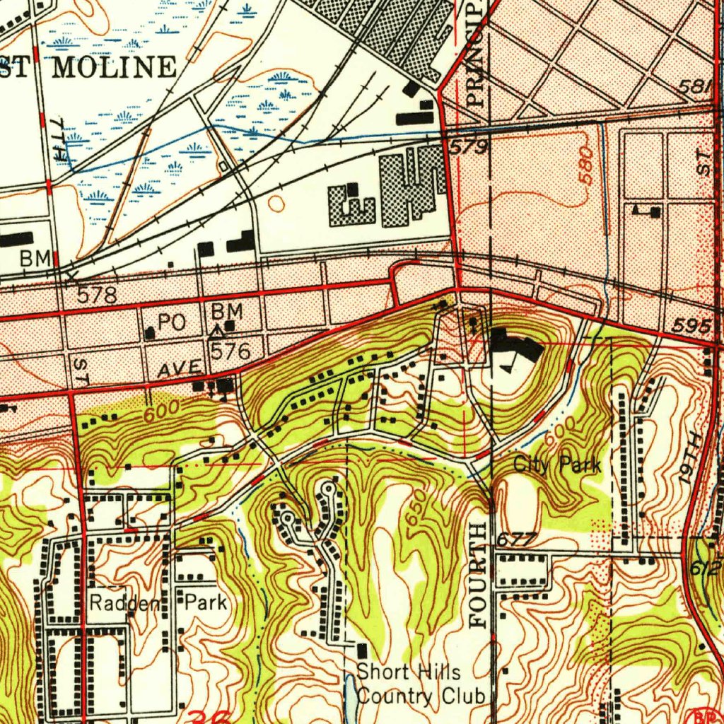 Silvis, IL-IA (1949, 24000-Scale) Map by United States Geological ...