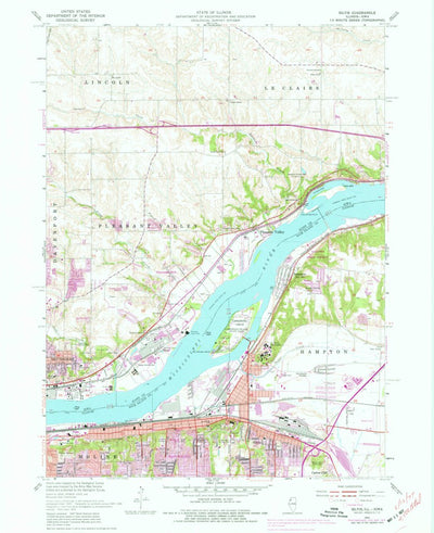 United States Geological Survey Silvis, IL-IA (1953, 24000-Scale) digital map