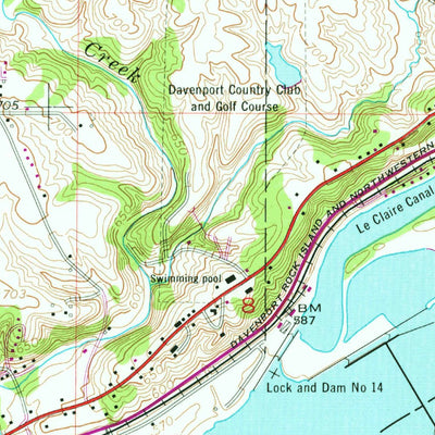 United States Geological Survey Silvis, IL-IA (1953, 24000-Scale) digital map