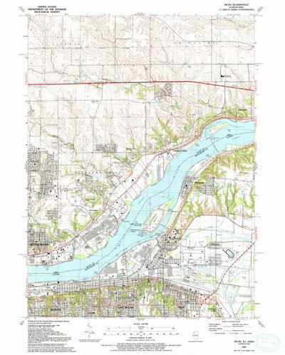 United States Geological Survey Silvis, IL-IA (1991, 24000-Scale) digital map