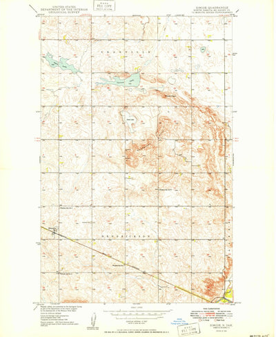 United States Geological Survey Simcoe, ND (1949, 24000-Scale) digital map
