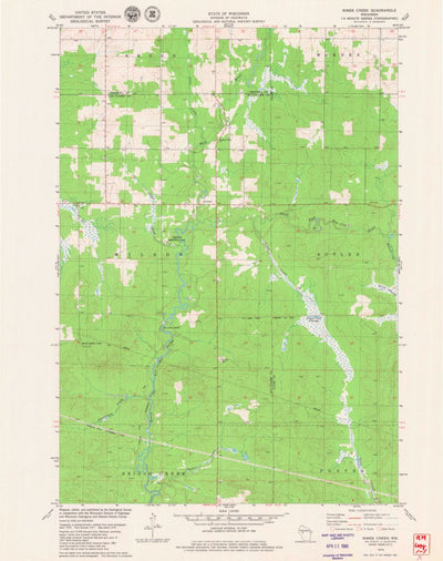 United States Geological Survey Simes Creek, WI (1979, 24000-Scale) digital map