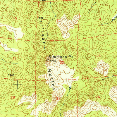 United States Geological Survey Simmins, AZ (1950, 62500-Scale) digital map