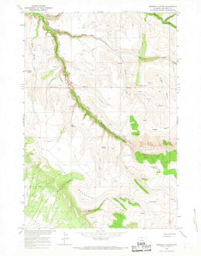 United States Geological Survey Simmons Canyon, WY (1964, 24000-Scale) digital map