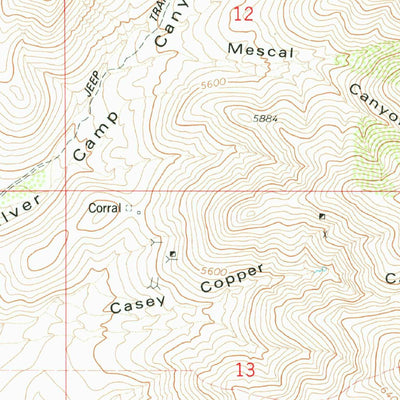 United States Geological Survey Simmons Peak, AZ (1978, 24000-Scale) digital map