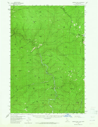 United States Geological Survey Simmons Peak, ID-MT (1957, 62500-Scale) digital map