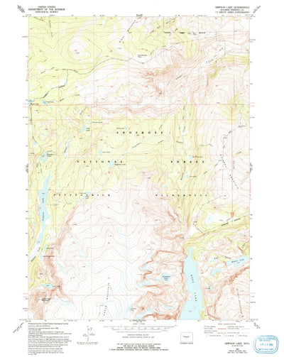 United States Geological Survey Simpson Lake, WY (1968, 24000-Scale) digital map
