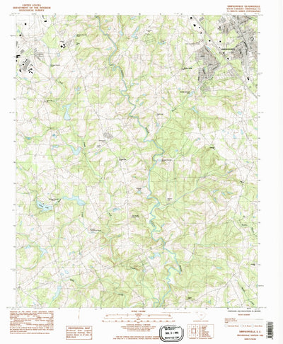United States Geological Survey Simpsonville, SC (1983, 24000-Scale) digital map