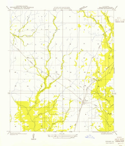 United States Geological Survey Singer, LA (1954, 31680-Scale) digital map
