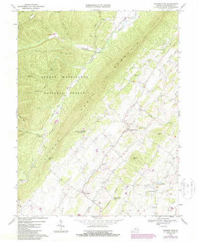 United States Geological Survey Singers Glen, VA (1967, 24000-Scale) digital map