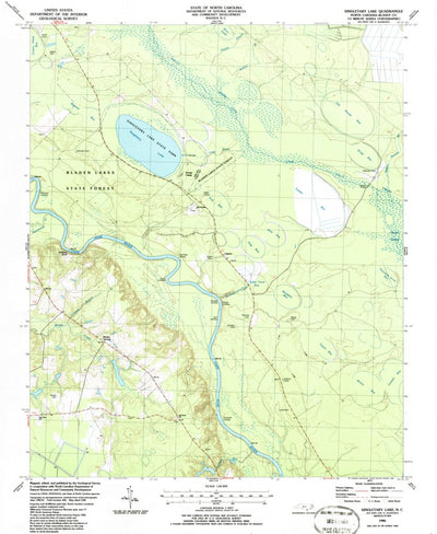 United States Geological Survey Singletary Lake, NC (1986, 24000-Scale) digital map