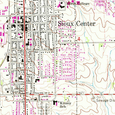 United States Geological Survey Sioux Center, IA (1964, 24000-Scale) digital map