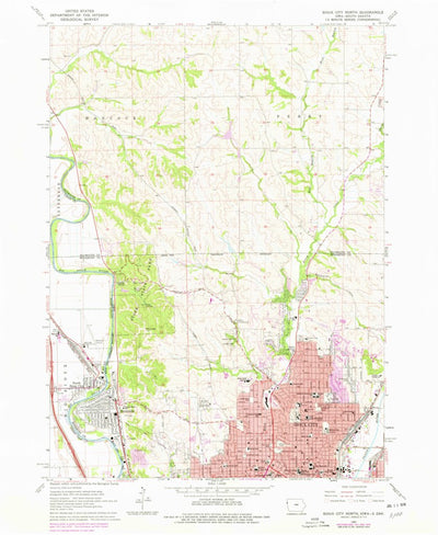 United States Geological Survey Sioux City North, IA-SD (1963, 24000-Scale) digital map