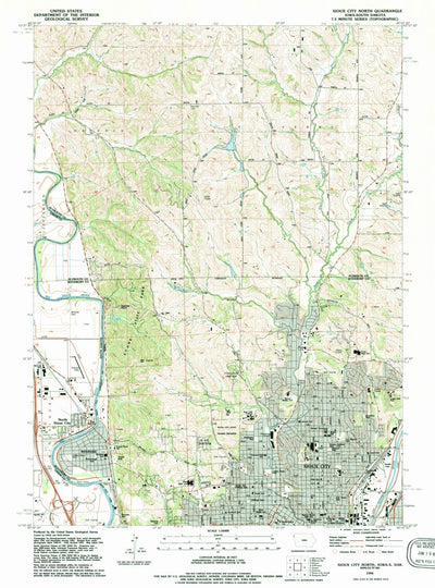 United States Geological Survey Sioux City North, IA-SD (1994, 24000-Scale) digital map