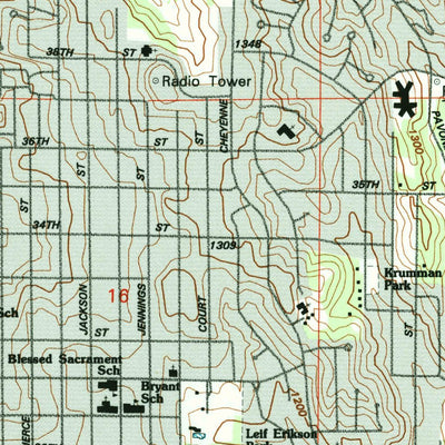 United States Geological Survey Sioux City North, IA-SD (1994, 24000-Scale) digital map