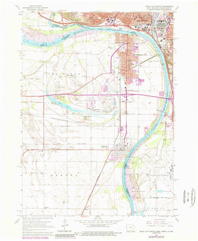 United States Geological Survey Sioux City South, IA-NE-SD (1963, 24000-Scale) digital map