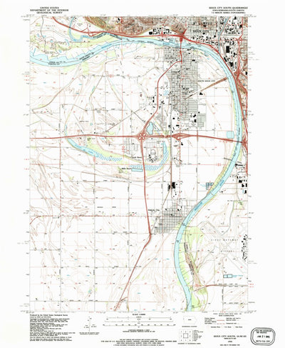 United States Geological Survey Sioux City South, IA-NE-SD (1993, 24000-Scale) digital map