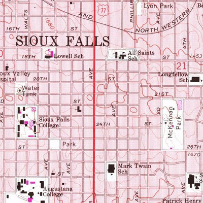 United States Geological Survey Sioux Falls East, SD (1962, 24000-Scale) digital map
