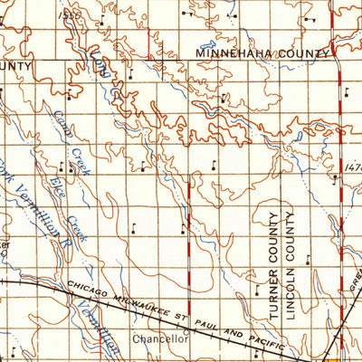United States Geological Survey Sioux Falls, SD-IA-MN (1958, 250000-Scale) digital map