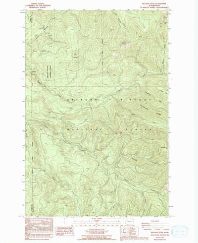 United States Geological Survey Siouxon Peak, WA (1986, 24000-Scale) digital map
