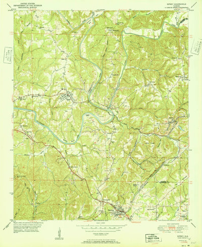 United States Geological Survey Sipsey, AL (1951, 24000-Scale) digital map